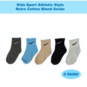 All Seasons Athletic Kids Retro Socks SMALL 2-5 YO Cushioned Ribbed Colorful 5pk